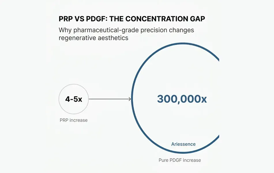 PRP VS PDGF: The Concentration Gap comparing the effectiveness of regenerative aesthetic treatments.